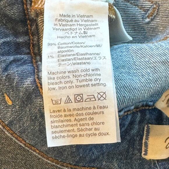 Madewell The Perfect Vintage Full-Length Jean Distressed Wash Blue Denim Size 25 - Picture 12 of 12